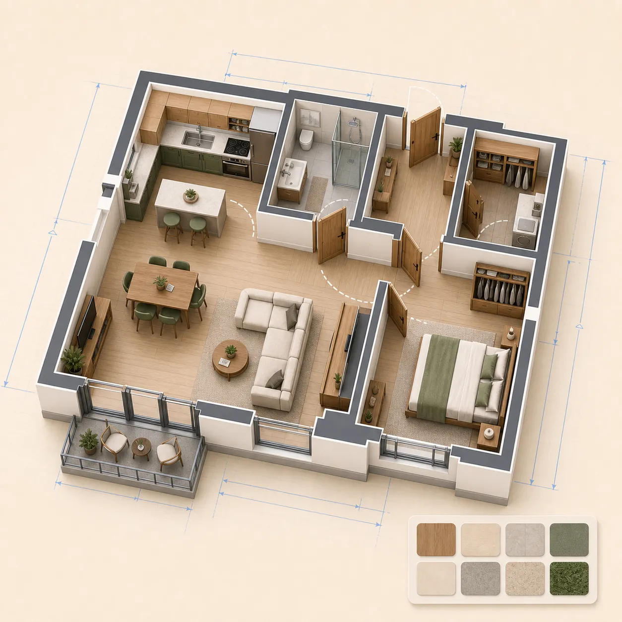 Apartment floor plan in gardmi