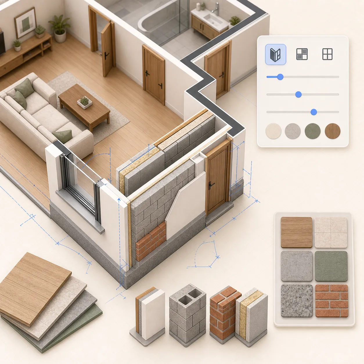 Wall material catalog in gardmi